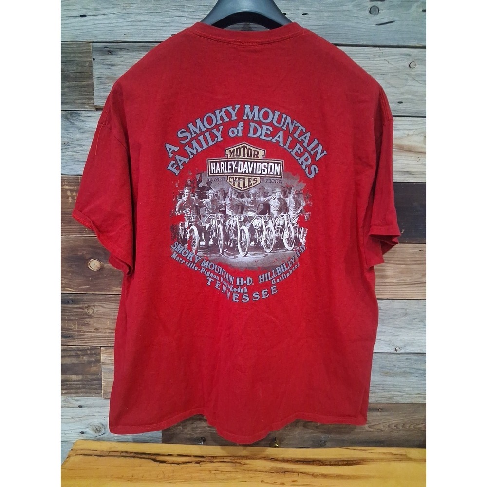 Harley Davidson 2019 Smokey Mountain Family Of Dealers Red  T-Shirt Size 3X
